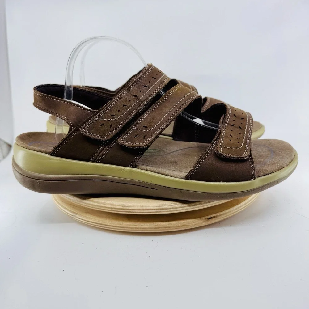 Orthofeet 932 Malibu Sandals Womens 12 D Wide Brown Leather Comfort Shoes - Picture 4 of 8